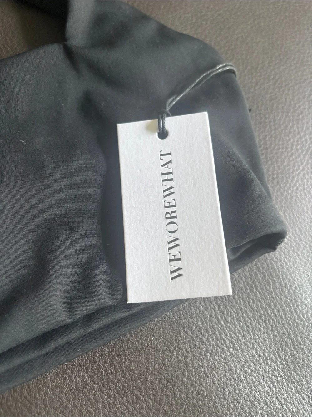 WeWoreWhat Black Square-Neck One-Shoulder Top NWT